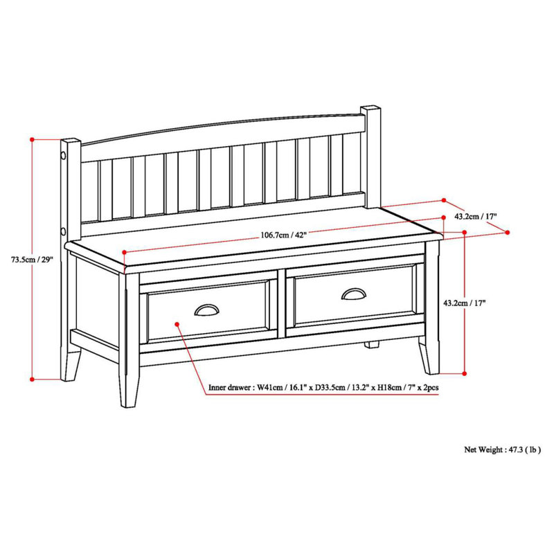 Lark Manor Northview Wood Drawer Storage Bench & Reviews Wayfair